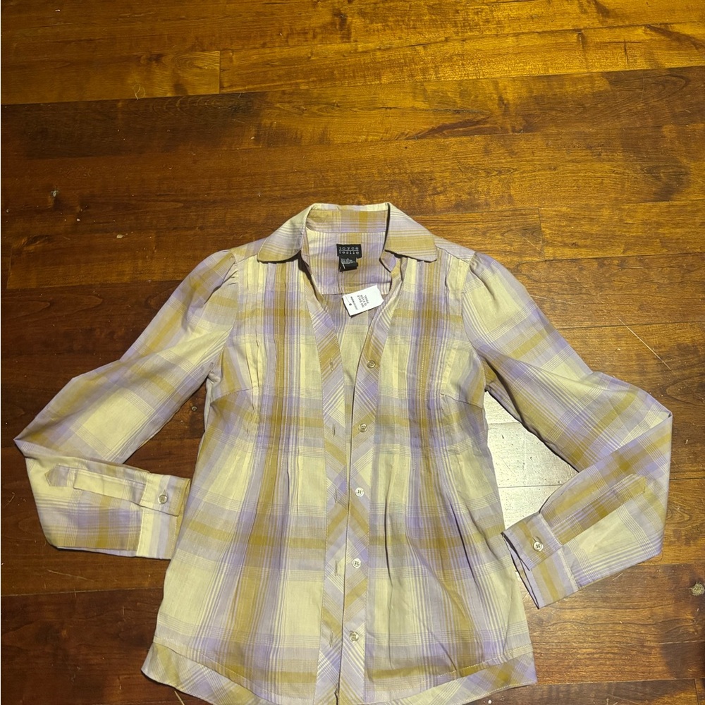 Joyce Leslie Purple and Yellow Plaid Top-NWT